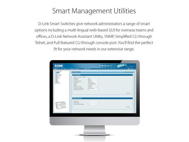 D-Link Ethernet Switch, 48 52 Port Smart Managed Layer 2+ Gigabit with 4 Gigabit RJ45/SFP COMBO Ports (DGS-1210-52)