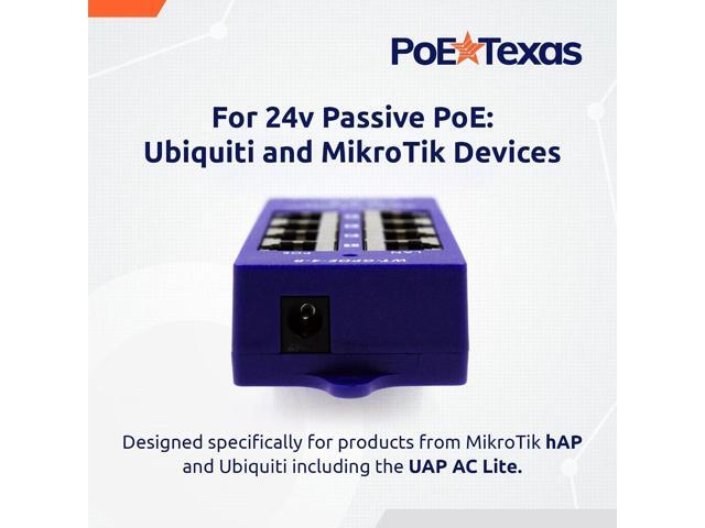 PoE Texas 4 Port 24V Passive PoE Injector with 24V 30W UL/FCC Certified Power Supply - Gigabit Injector - Passive Power Over Ethernet Multi Port...