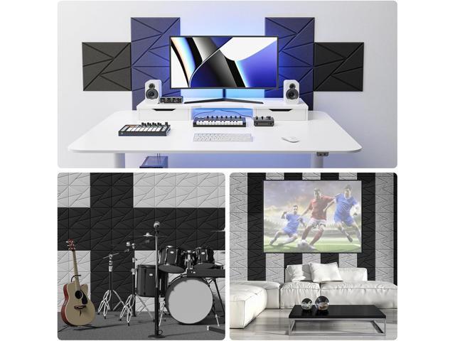 22 pack Acoustic Panels With Self-Adhesive, 12'X 12'X 0.4'Sound Proof Foam Panels, Sound Panels High Density, Soundproof Wall Panels for Home...