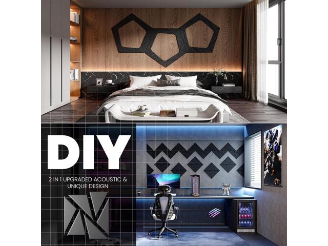 22 pack Acoustic Panels With Self-Adhesive, 12'X 12'X 0.4'Sound Proof Foam Panels, Sound Panels High Density, Soundproof Wall Panels for Home...