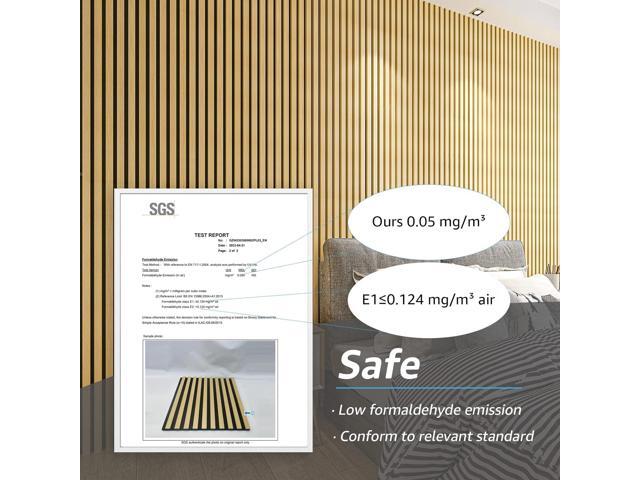 Art3d 4-Piece Wood Slat Acoustic Panels for Stylish Decor and Noise Reduction, 3D Textured Panel for Ceiling and Wall, Oak