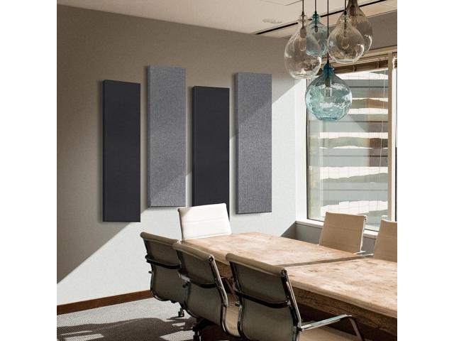 UMIACOUSTICS 2 PCS Fiberglass Acoustic Panels, 48x12x2 Inches Sound Absorbing Panels, Self-adhesive Sound Proof Panels for Studios, Office, Home...