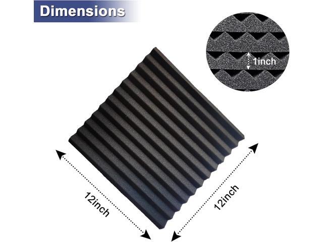 WENGWEI 52 Pack Acoustic Foam Panels,1' x 12' x 12'Acoustic Wedge Studio Foam Sound Absorption Wall Panels (Black)