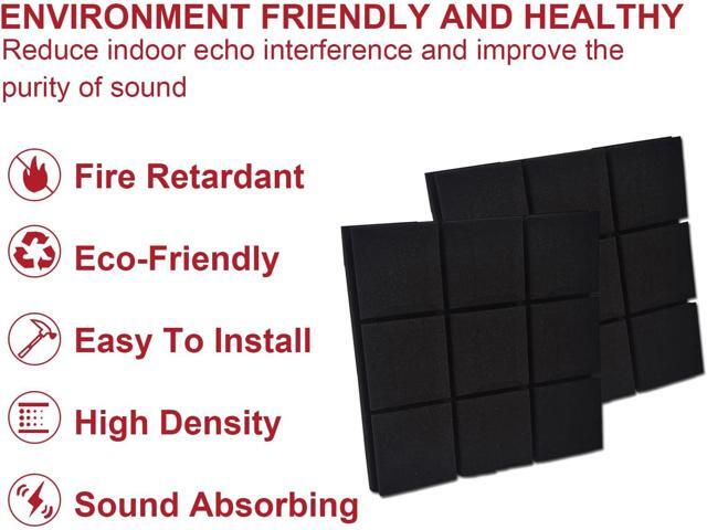 24 PACK Sound Proof Foam Panels 2'×12'×12' - High-Density Acoustic Foam - Flame Retardant Soundproof Foam - Sound Proof Panels for Walls for Noise...