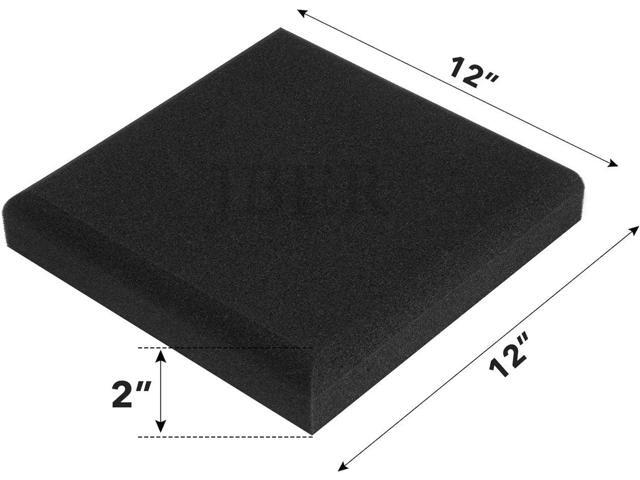 JBER Acoustic Studio Foam, 24 Pack 2' X 12' X 12' Round C-Panel Sound Foam Panels Soundproofing Treatment Studio Wall Padding Sound Absorbing...