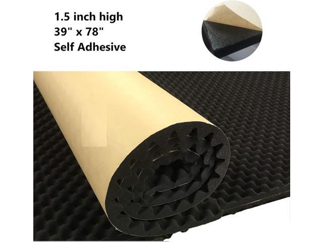 BookishBunny Self Adhesive High Density Acoustic Foam Egg Crate Panel Studio Foam Wall Panel 39' x 78' (1.5' Black)