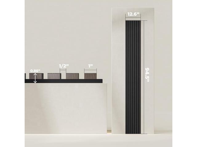 2-Pack Acoustic Wood Wall Panels - Wood Slat Wall Panels for Interior Wall Decor - Soundproof Wood Panels for Wall - Slat Wall Paneling - Wood...