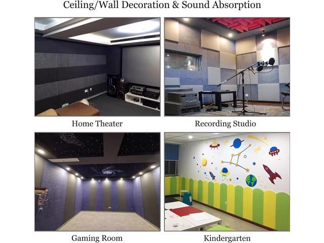 BXI Sound Absorber - 16 X 12 X 3/8 Inches 6 Pack High Density Acoustic Absorption Panel, Sound Absorbing Panels Reduce Echo Reverb, Tackable...