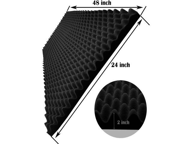 Yaolabjer 48'X 24'X 2' Egg Crate Foam Panel, Black Sound Proof Foam Panels, Acoustic Foam, Noise Cancelling Foam Studio Foam Panel, Sound Panels...