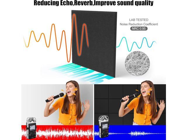 Sonicism 12 Pack Acoustic Wall Panels with Self-Adhesive, 12' X 12' X 0.4' Sound Proof Foam Panels, Decorative Soundproof Wall Panels, Sound Proof...