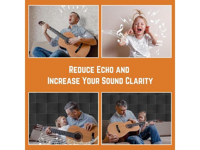 Saiqiang Sound Proof Foam Panels for Walls High-Density - Flame Retardant Acoustic Panels Sound Absorbing - Sound Proof Panels for Walls (black, 1...
