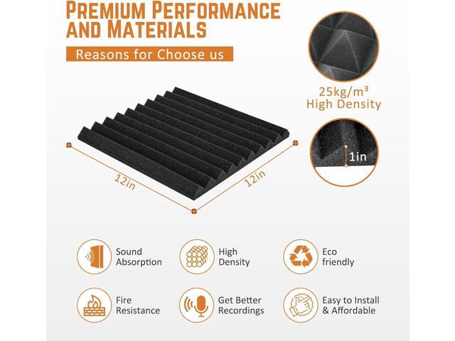 Saiqiang Sound Proof Foam Panels for Walls High-Density - Flame Retardant Acoustic Panels Sound Absorbing - Sound Proof Panels for Walls (black, 1...