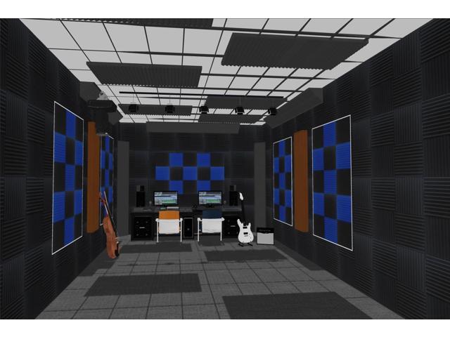 48 Pack Acoustic Foam Panel Wedge Studio Soundproofing Wall Tiles 12' X 12' X 1'