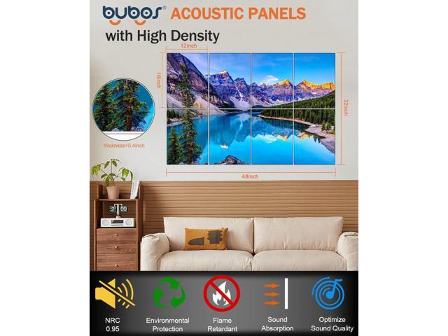 BUBOS 8 Pack Art Acoustic Panels Soundproof Wall Panels,48X32Inches Sound Absorbing Panels,Decorative Acoustical Wall Panels, Acoustic Treatment...