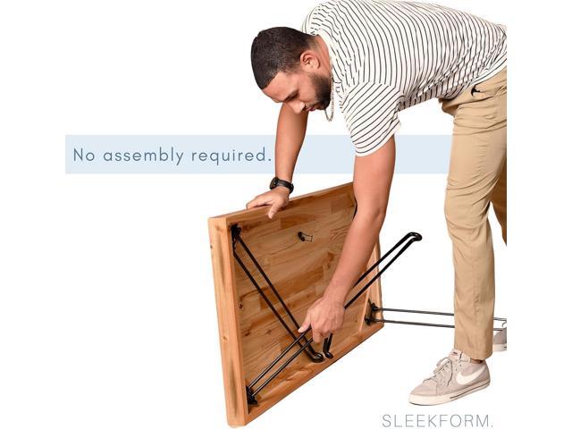 Sleekform Folding Desk Lightweight Portable Wood Table, Small Wooden Foldable No Assembly Required