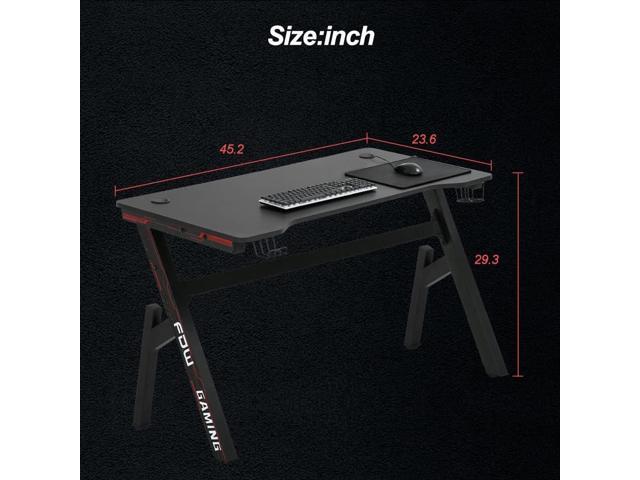 PayLessHere Gaming Desk Z-Shaped More Structure Stable 47' Computer Desk, Ergonomic Racing Style Table for Home Office, Games, Study, Writing