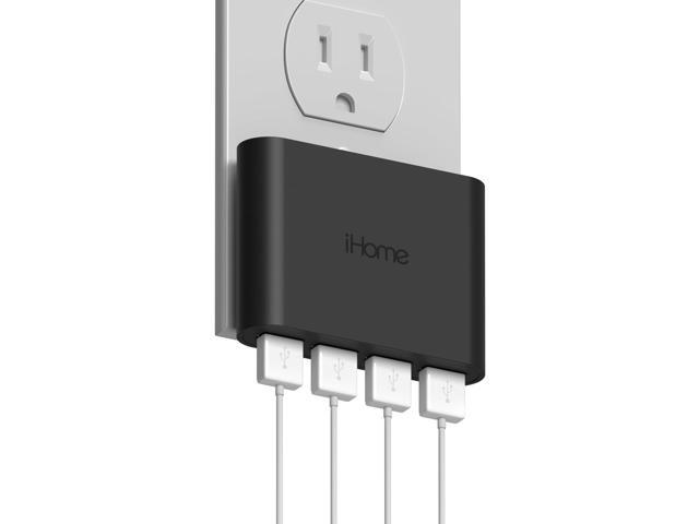 iHome Slim USB Wall Charger: AC Pro Multiport USB Charger, USB Plug Adapter & Phone Charging Block, 4 USB Plugs for Wall Outlet, Flat 4 Port USB...