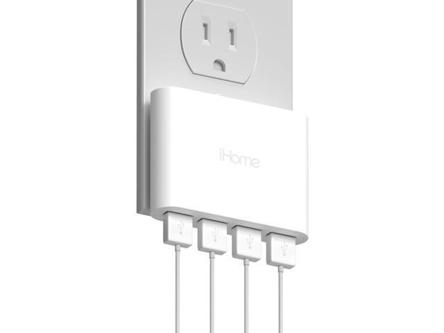 iHome Slim USB Wall Charger: AC Pro Multiport USB Charger, USB Plug Adapter & Phone Charging Block, 4 USB Plugs for Wall Outlet, Flat 4 Port USB...