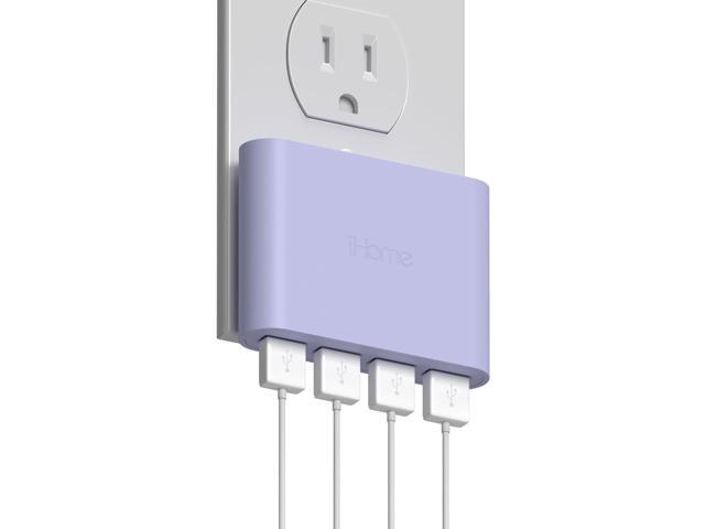iHome Slim USB Wall Charger: AC Pro Multiport USB Charger, USB Plug Adapter & Phone Charging Block, 4 USB Plugs for Wall Outlet, Flat 4 Port USB...