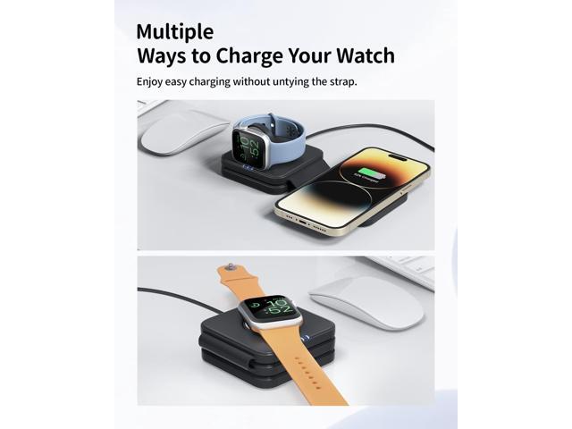 Wireless Charger Magnetic for iPhone - JoyGeek Wireless Charging Station Pad for iPhone 15 14 13 12 Pro Max Plus, for Apple Watch Ultra 9-2, AirPods