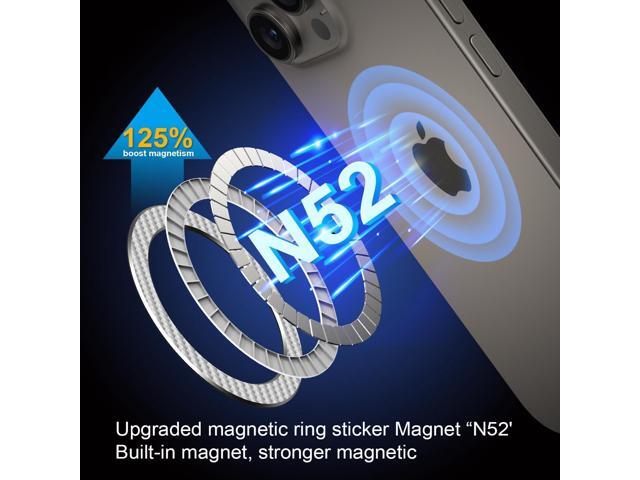 Magnetic Ring for Magsafe Sticker Phone Magnet, Compatible Universal Conversion MagSafe Adapter Upgrade Bulit-in Magnet Kit for Magsafe Stand,...