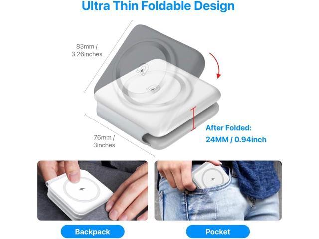 Wireless Charging Station 3 in 1 Foldable Magnetic 15W Travel Multiple Devices Fast Charger for iPhone 16/15/14/13/12 Series, AirPods 3/2/Pro/Pro2,...