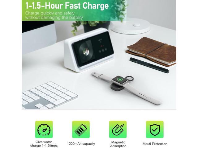 Portable Wireless Charger for Apple Watch, Compact Magnetic iWatch Charger 1200mAh Power Bank Keychain Style, Apple Watch Accessories Compatible...