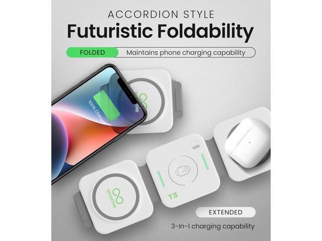 InfinaCore T3 Tri-Charge Wireless Charging Pad - 3-in-1 Charging Station Compatible with iPhone, AirPods & Watch - Fast Charging Up to 25W -...