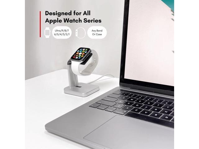 Macally Apple Watch Stand for Series Ultra, 9, 8, 7, 6, 5, 4, 3, 2, 1, SE (44mm, 42mm, 40mm, 38mm) - Sleek Nightstand for Apple Watch Charger Stand...