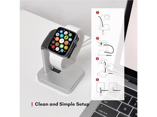 Macally Apple Watch Stand for Series Ultra, 9, 8, 7, 6, 5, 4, 3, 2, 1, SE (44mm, 42mm, 40mm, 38mm) - Sleek Nightstand for Apple Watch Charger Stand...