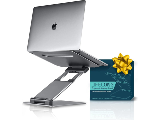 Lifelong Ergonomic Adjustable Laptop Stand for Desk - Height Up to 20' Portable Computer Laptop Riser Holder, Fits All MacBook Air & 10 15 17...