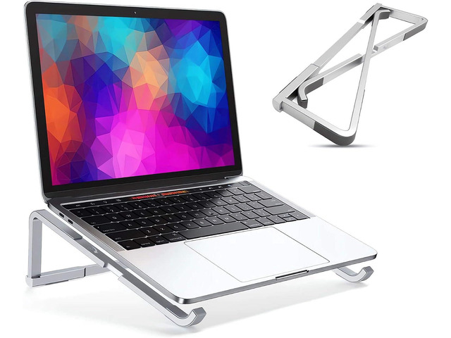 Portable Foldable Aluminum Laptop Holder - Ergonomic Laptop Riser Compatible with 11 to 15.6 Inch MacBook Air/Pro