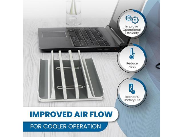 Multiple Laptop Holder Adjustable Laptop Stand Holds 5 Devices, Fits All MacBooks Laptops Tablets and Mobiles (up to 17.3'), Closed Upright...