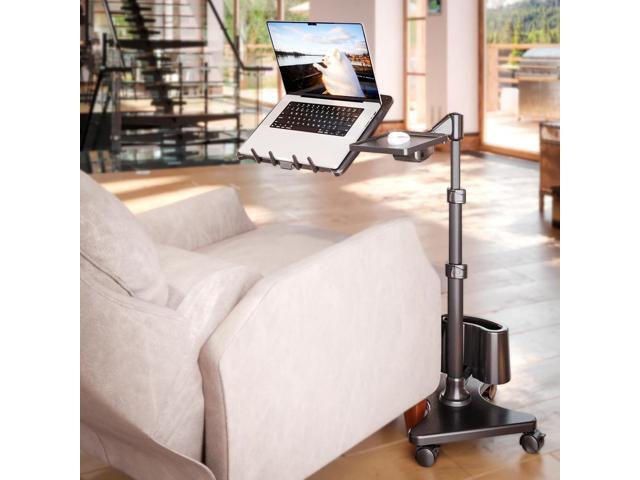 LEVO G2 Deluxe Adjustable Laptop Stand Rolling Computer Desk & Ergonomic Table for Bed, Sofa, or Office Portable Mobile Workstation with Tilt ...