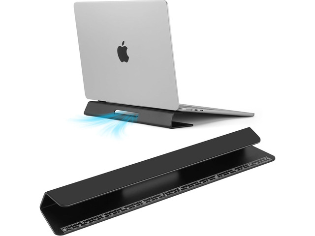 Portable Laptop Wedge Airflow Cooling Stand, Aluminium Laptops Feet Legs Improved Ergonomics, Stability, and Versatility - Compatible with MacBook...