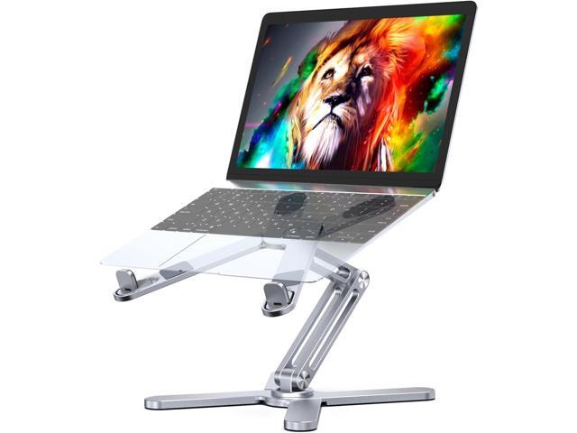 Adjustable Laptop Stand with 360 Rotating Base, Aluminum Laptop Riser for Desk Foldable, Ergonomic Notebook Stand Holder Compatible with iPad and...