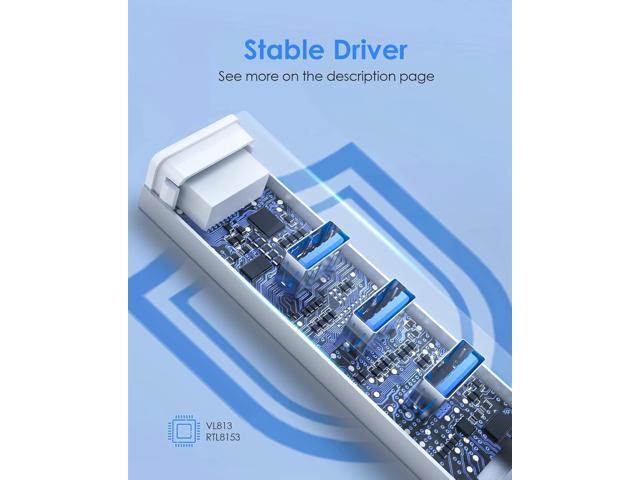 LENTION USB C Hub Ethernet Adapter, 3 USB 3.0 Ports, RJ45 Network Connector for 2023-2016 MacBook Pro, New Mac Air/iPad Pro, Chromebook, More,...