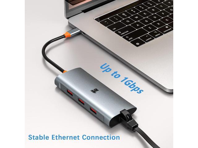 Tiergrade USB C Hub, USB C Adapter to 3 USB 3.1 and 1Gbps Ethernet, USB 3.1 Hub with 10Gbps SuperSpeed for MacBook Pro/Air, iMac, iPad Pro, Dell,...