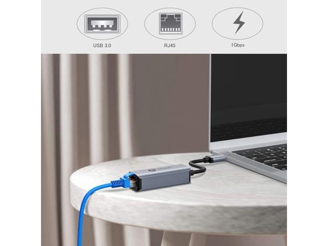USB to Ethernet Adapter, Vilcome USB 3.0 to 100/1000 Gigabit Ethernet LAN Network Adapter, Driver Free RJ45 Internet Adapter Compatible with...