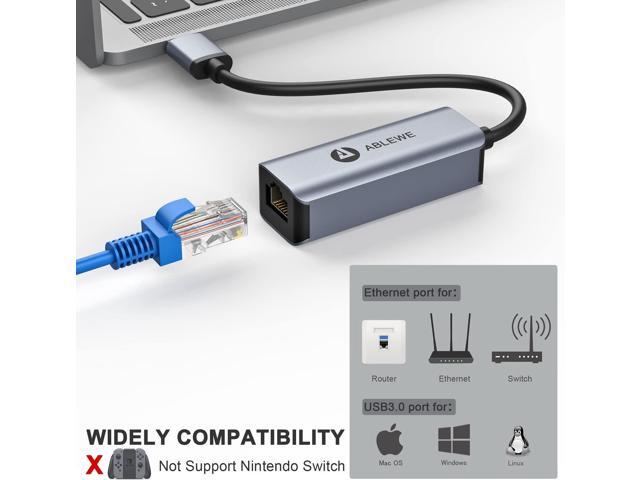 USB to Ethernet Adapter, Vilcome USB 3.0 to 100/1000 Gigabit Ethernet LAN Network Adapter, Driver Free RJ45 Internet Adapter Compatible with...