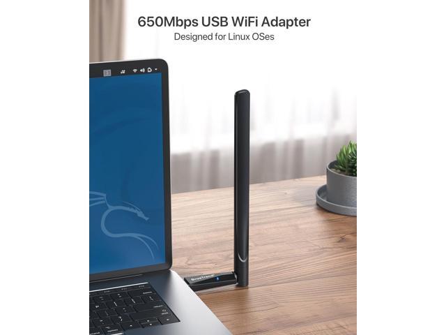 BrosTrend 650Mbps Linux Compatible WiFi Adapter Supports Kali Linux, Ubuntu, Mint, Debian, Kubuntu, Zorin, PureOS, Raspberry Pi 2+, Windows, Dual...