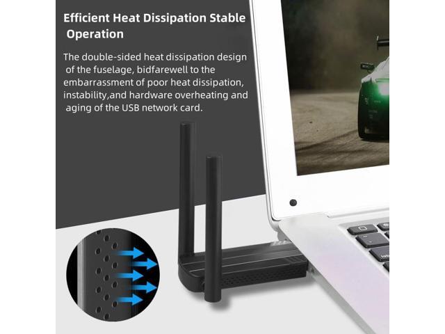 Wireless USB WiFi Adapter for PC,1300Mbps Dual 5Dbi Antennas 2.4 & 5.0GHz 802.11AC USB 3.0 WiFi Adapter Support for Windows Vista/XP/Win7/8/10/11,...