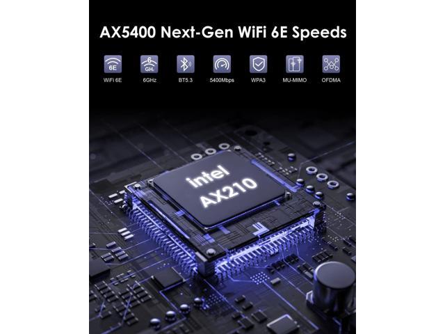 2024 New AX5400 WiFi 6E PCIe Network Card, Wavlink Tri-Band AX210 Wireless Adapter with Bluetooth 5.3, MU-MIMO, WPA3, OFDMA, Low-Profile Bracket,...