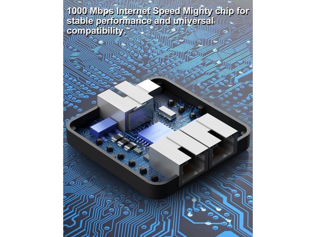 Ethernet Splitter 1 to 2 Out with Cat 6 Ethernet Cable, 1000Mbps High Speed, RJ45 Splitter, Gigabit Internet Splitter Connector for Cat 5/5e/6/7/8...