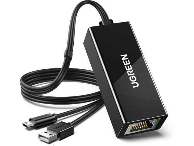 UGREEN Ethernet Adapter for Fire TV Stick, Micro USB to Ethernet Adapter with 3.3 ft Cable & Power Cord, Compatible for Fire Stick...