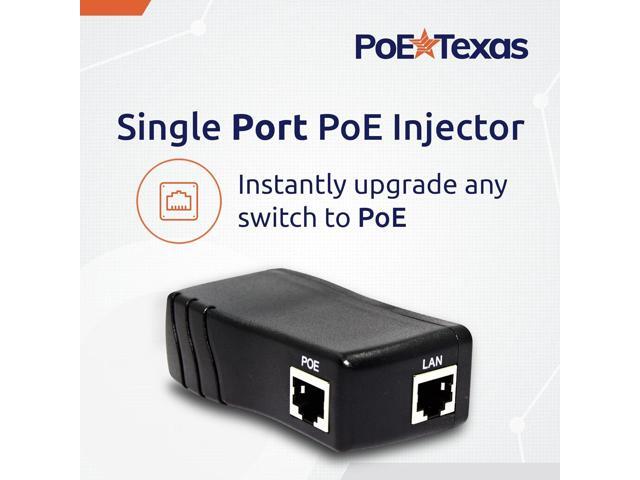 Poe Texas PoE Injector - Single Port Power Over Ethernet Passive PoE Adapter - UL Rated with Integrated 48V 15W Power Supply - 10/100/1000 Gigabit...