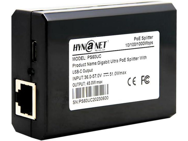 60W Gigabit PoE++ Splitter IEEE802.3bt to USB-C Power Adapter Output 5V/9V/12V/15V/20V for Raspberry Pi 4,Eero,Laptop,Google...