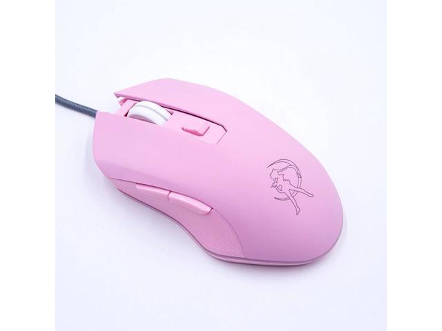 Pink Computer Mouse Colorful Backlit Gaming Mouse Optical Wired Mouse Fashion Sailor Moon Mouse Girl Women Silent Mouse 2400DPI WE010