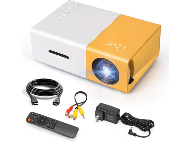 Meer Mini Projector, Portable Phone Projector for Home Theater/Car Cinema, Small Movie Proyector Compatible with Android/iOS/Windows/TV...