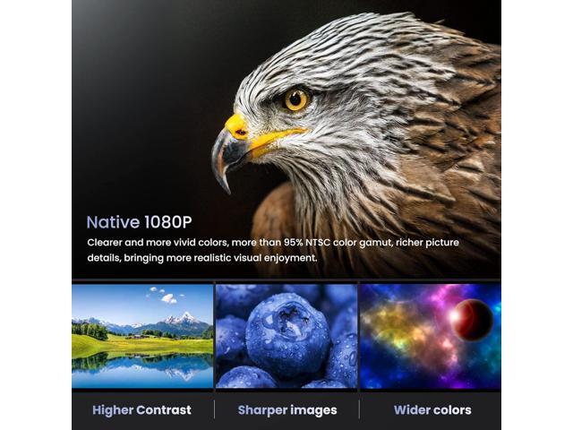 Projector Native 1080P Full HD Bluetooth Projector with Speaker, 9500 Lumens Outdoor Portable Movie Mini Projector Compatible with Laptop,...